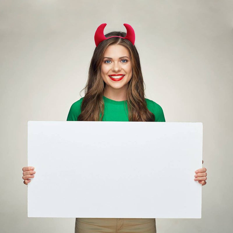 CBLUO Halloween Devil Headband Hair Clips Devil Horns Ears Hair Hoops Barrettes Red Fluffy Headpiece Hairband Hair Bands Hair Pins Hairpin Women Party Decoration Cosplay Costume Hair Accessories 2 Pack - Image 3